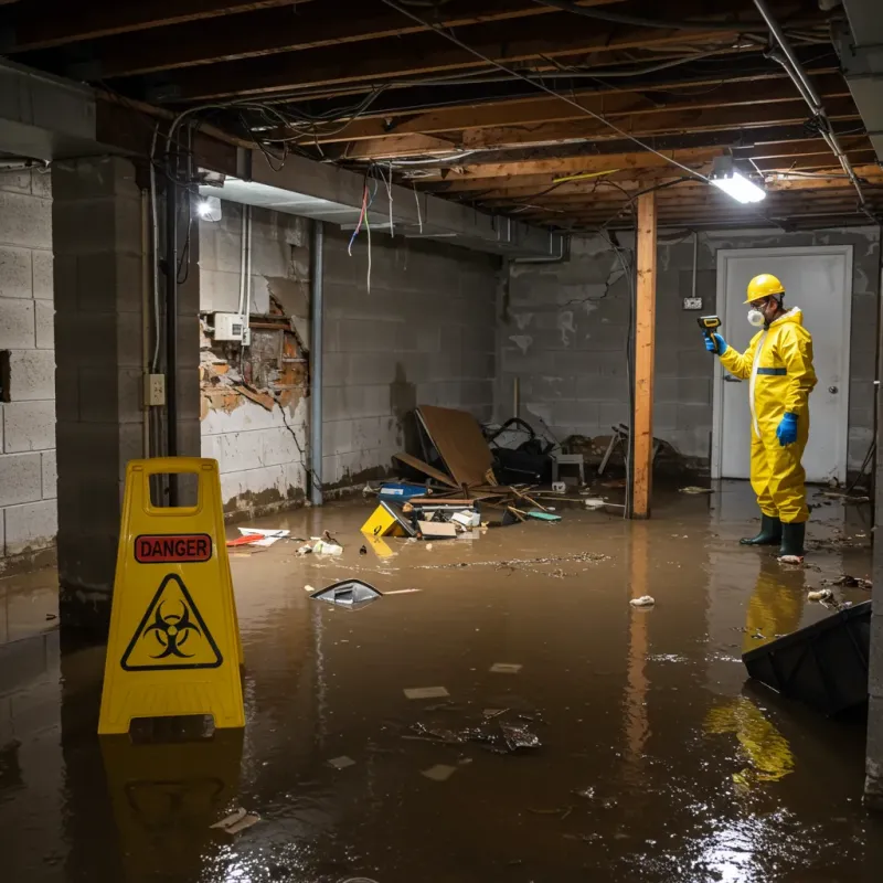 Flooded Basement Electrical Hazard in Crosby, MN Property