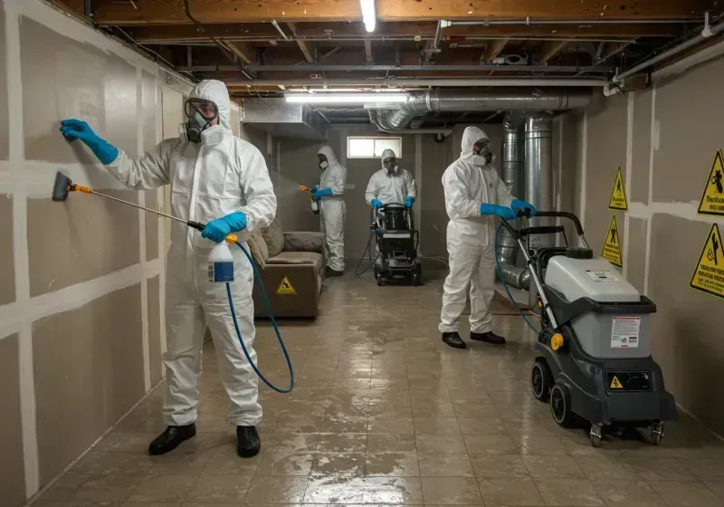 Basement Moisture Removal and Structural Drying process in Crosby, MN